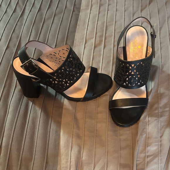 kate spade Shoes - Kate Spade Black Cut-Out Healed Sandals size 6